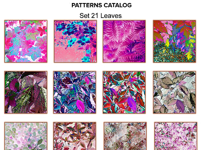 Patterns Catalog . Set 20 Floral - Leaves amazing art beautiful botanic design floral gorgeous leaves nature patterns printart