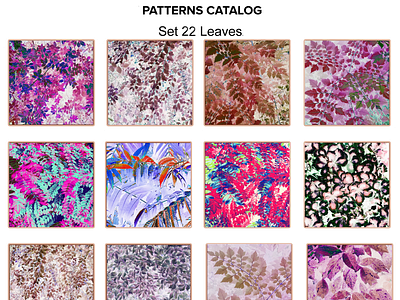 Patterns Catalog, Set 22 Branches amazing artwork beautiful botanic branches colorful creative design floral gorgeous leaves nature pattern design patterns catalog set 22