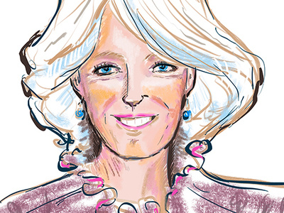 Editorial Camilla Duchess Of Cornwall aristocrat caricature cartoon character editorial female grraphic illustration politic politician portrait portrait art procreate woman