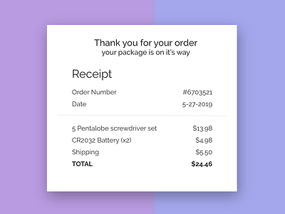 Email Receipt - Daily UI #017