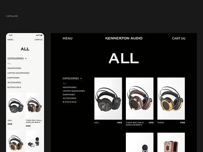 Kennerton Audio Equipment app design desktop flat typography ui ux web webdesign website