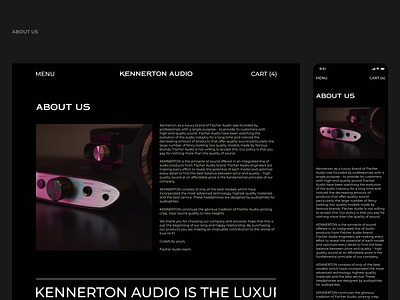 Kennerton Audio Equipment app design desktop minimal ui ux web webdesign website