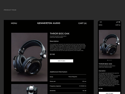 Kennerton Audio Equipment app design desktop minimal typography ui ux web webdesign website