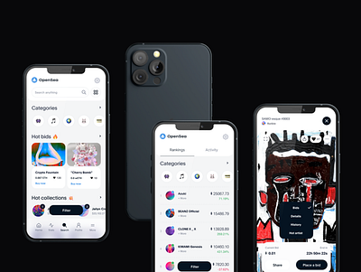 OpenSea, the largest NFT marketplace app crypto design marketplace nft ui ux webdesign