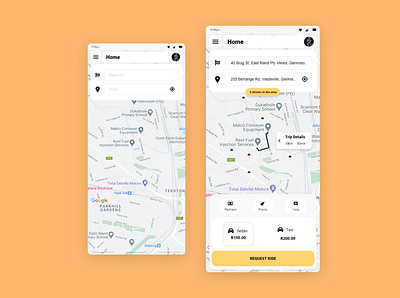 Driving App UI design uidesign
