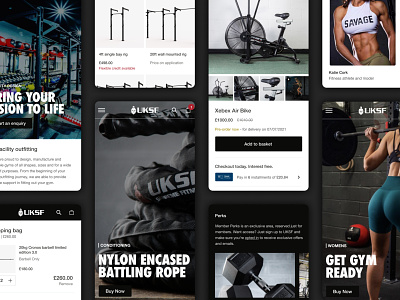 UKSF live basket cart category page crossfit design ecommerce gym layout mobile product page store ui ux web website