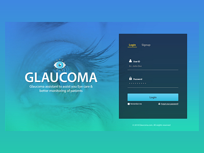 Glaucoma Login UI Design
