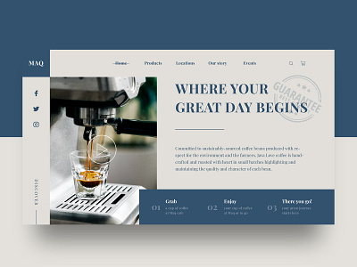 Coffee Shop Landing Page coffee design minimal ui ux web website