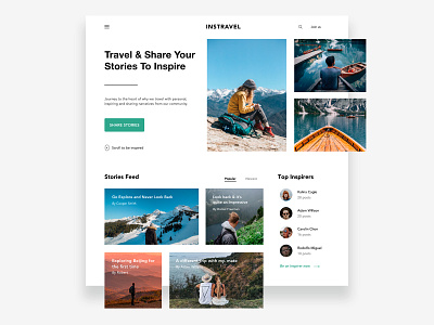 Travel Website blog design flat frontend minimal mockup prototype travel ui ux web website