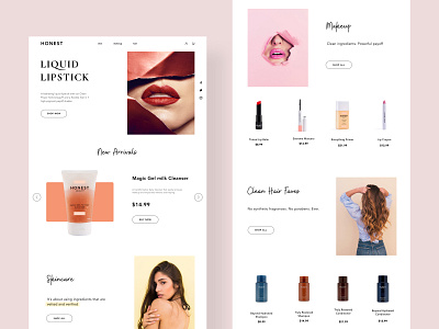 Cosmetic Web UI cosmetic cosmetics cosmos e commerce fashion flat frontend lipstick makeup minimal mockup prototype shop shopping skincare ui ux web website