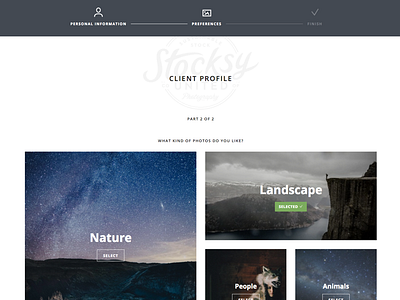 Stocksy United Client Preferences product design stocksy united uiux