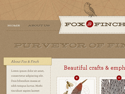 Fox & Finch Design Concept typography user interface website