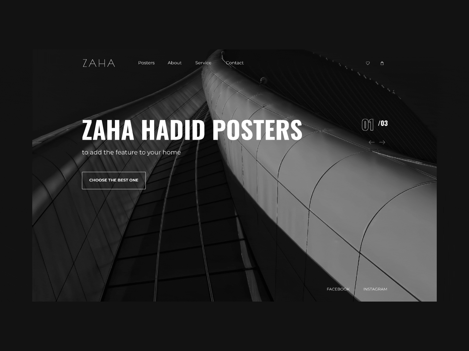 Site header for sale posters architecture design header minimalism posters sale web design website zaha hadid