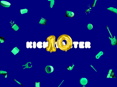 Kickstarter 10 Celebration branding design illustration logo website