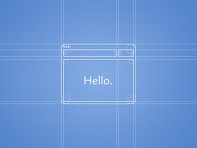 New Website - blog graphic blue blueprint browser grid hello illustration