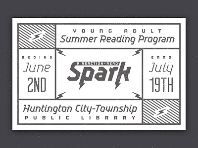 Spark a Reaction bolt lightning program reading retro spark stamp summer texture vintage