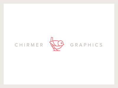 chirmer graphics bird chirmer chirmergraphics coral flat line logo mark warmgrey