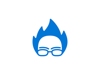 #FeelTheBern bernie sanders blue crazy hair flame flat logo mark
