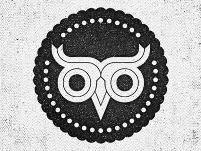 my logo black and white chirmer dots grunge lost type losttype owl ribbon ridges stamp texture