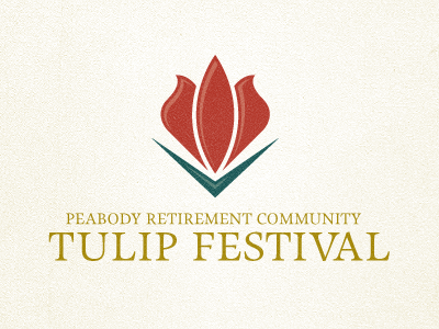 Tulip logo flower gold green identity leaf leaves logo peabody petal plant red retirement texture tulip