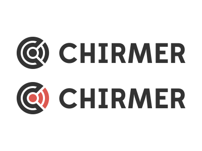 chirmer mark I circle communicate communication edmondsans frequency gray grey logo mark red round sound talk waves