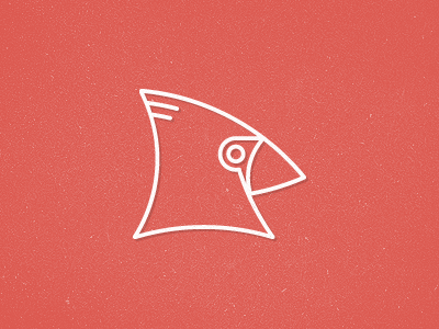 Cardinal mark bird cardinal circles clean geometric lines logo logomark mark red simple texture white
