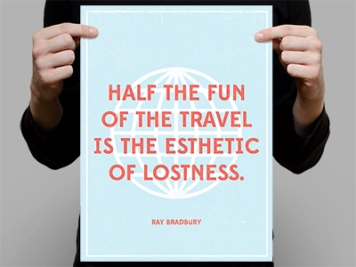 Esthetic of Lostness blue edmondsans fun lost minimal minimalist overlay poster print ray bradbury red texture travel