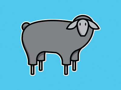 Baa baa blue gray grey illustration outline sheep stroke vector