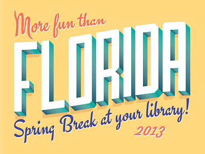 More Fun Than Florida 3d flyer lettering library more fun than florida poster typography vintage