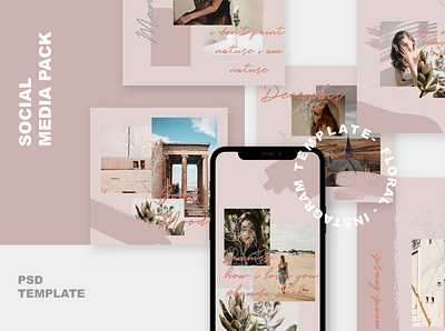 FLORAL - Social Media Instagram Template agency artist beauty branding business creative design fashion illustration instagram post portfolio