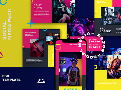 Razor - Gaming Instagram Template branding business creative custom project design illustration portfolio ui ux vector