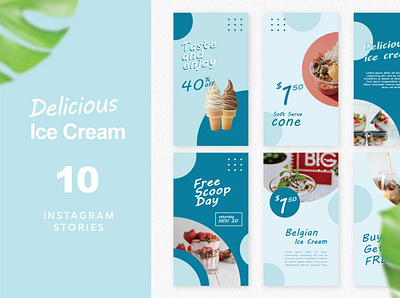 Alice - Ice Cream Stories Instagram Template agency artist beauty business creative custom project design icecream portfolio storiesinstagram