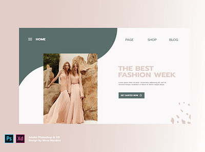 Fashion Ecommerce Header PSD and XD banner business ecommerce fashion header online page reatil ui ux vectote web website