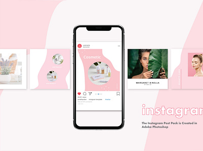 Cosmetic - Social Media Template background banner design fashion illustration instagram layout media mockup modern photo post promo sale set social stories story template vector