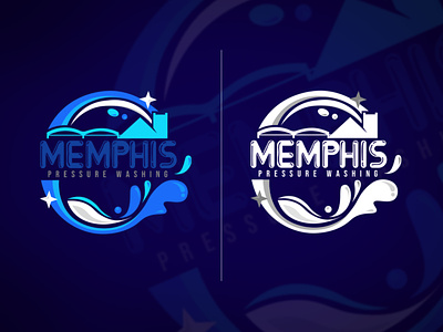 Memphis Pressure Washing | Emblem Logo animation branding combination design emblem icon illustration logo typography
