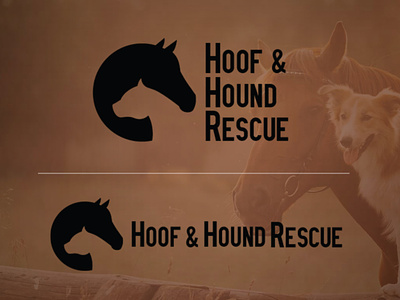 Hoof & Hound Rescue | Combination Mark Logo animation branding combination design emblem icon illustration logo mark typography