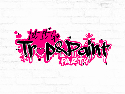 Trap & Paint Party | Wordmark Logo Design branding design graffiti logo mark typography