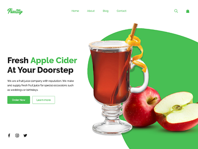 Landing page design for a fruit juice company