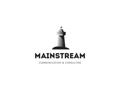 Mainstream brand lighthouse logo