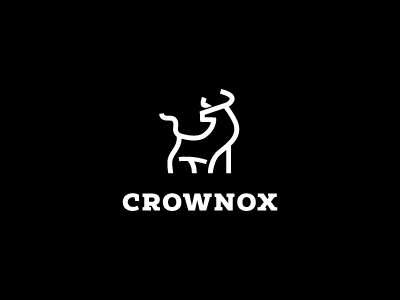 Crownox animal brand bull cow logo ox