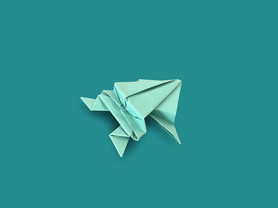 Origami jumping frog