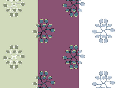 Oak Leaf Pattern, three colorways fabric illustration pattern seamless