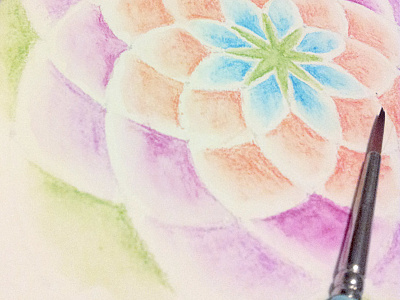 Work in progress: floral/geometric motif fibonacci illustration pattern watercolor