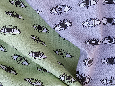 Eyes for fabric fabric illustration pen and ink surface design textile