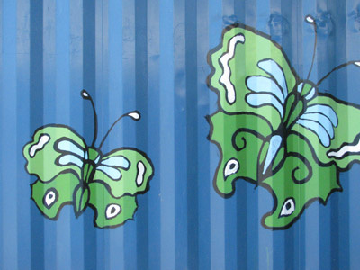 School Mural Project butterflies collaboration community mural schools