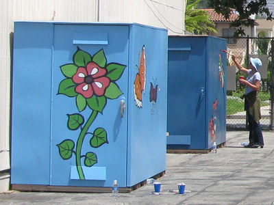 School Mural Project butterflies collaboration community mural schools