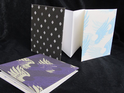 Fabric Covered Concertina Books argyle books craft fabric fabric design handmade surface design wings