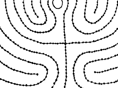 Seaweed Labyrinth illustration labyrinth line drawing seaweed