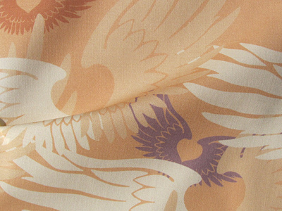 Heartwings II: Apricot & Lavender Fabric Design