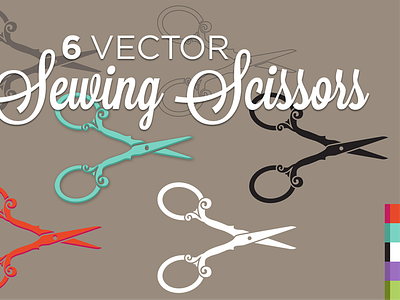 Antique Sewing Scissors clip art illustration scissors scrapbooking vector